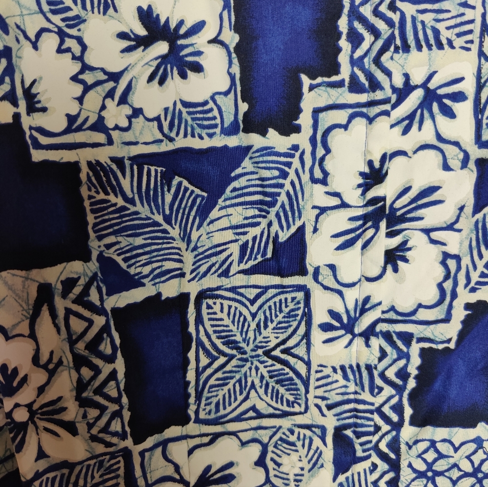 VINTAGE 90s Hawaiian print sleeveless mini shift dress L - Picture 4 of 7